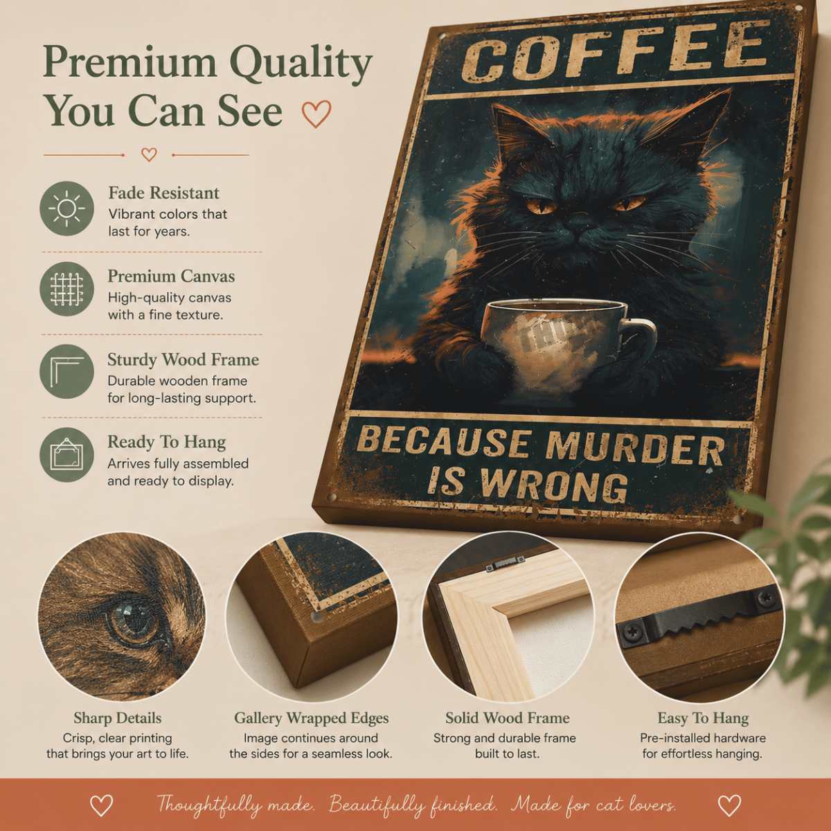 SweetCanvas - Personalized Cat Coffee Lover Gift