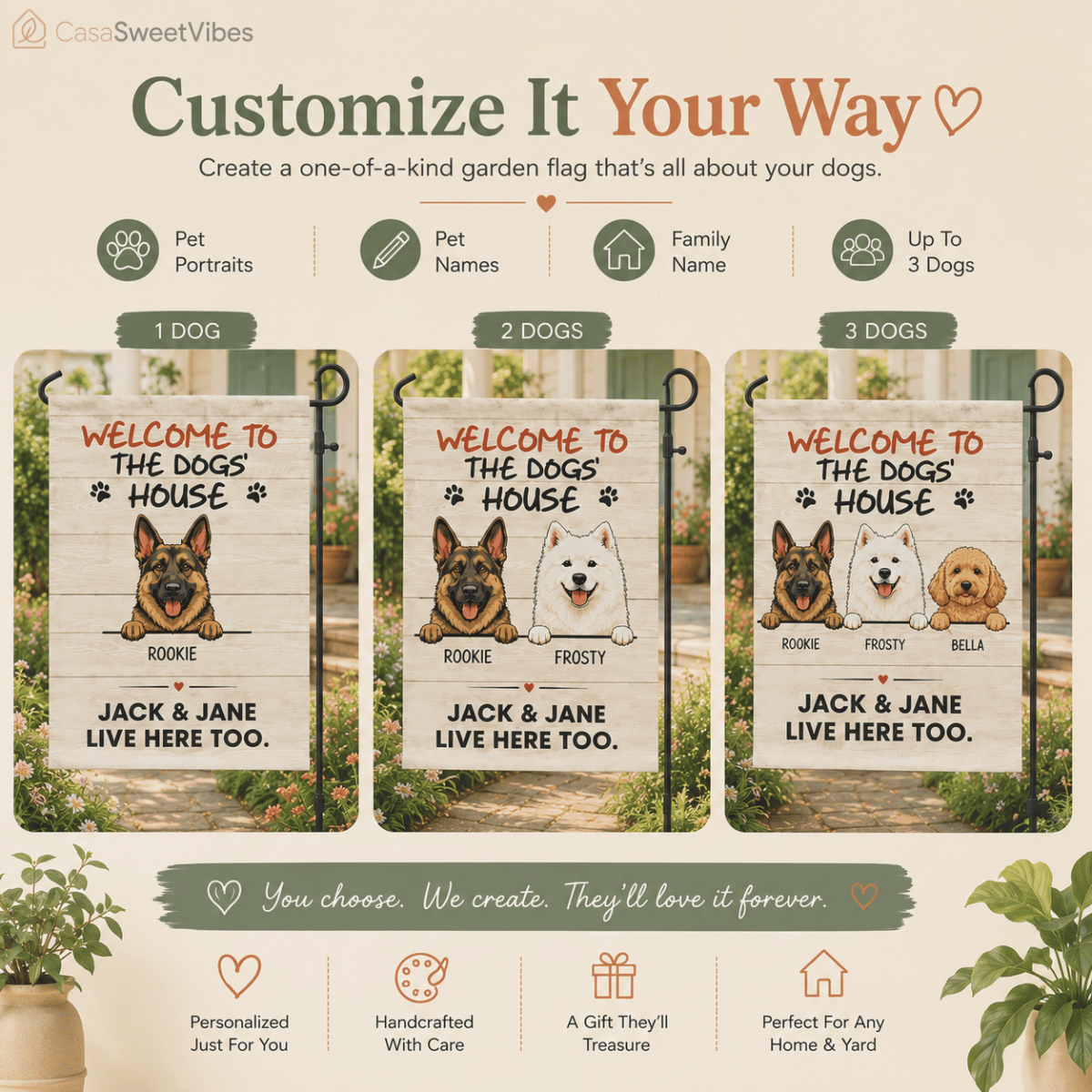 SweetVibes - Personalized Pet Garden Flag