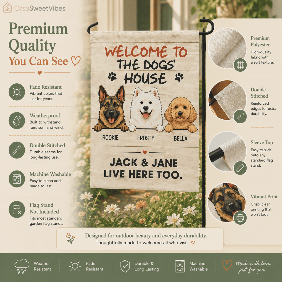 SweetVibes - Personalized Pet Garden Flag