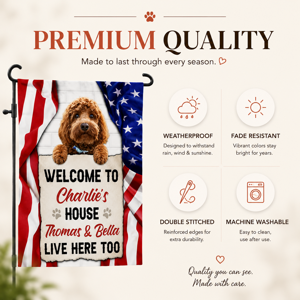 SweetVibes - Personalized Patriotic Paws Welcome